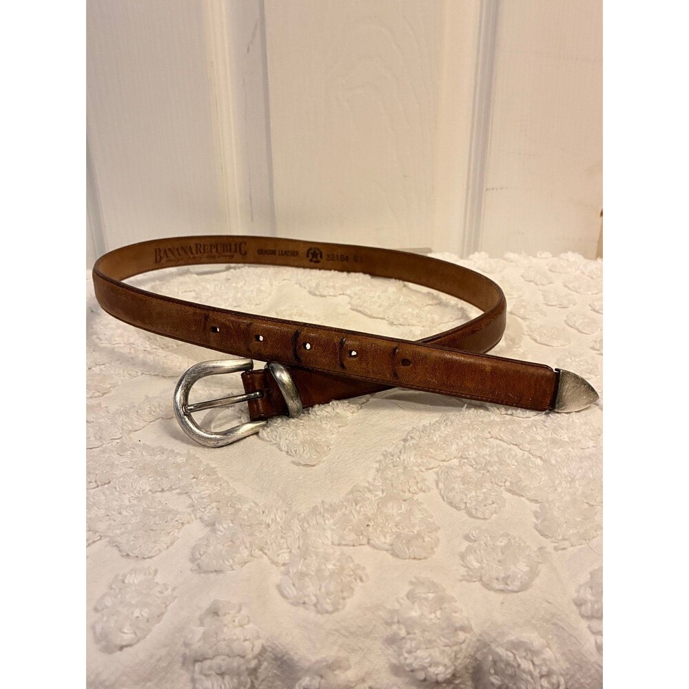 Banana Republic Travel & Safari Clothing Company Leather Belt Amish Crafted Sz30